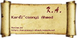 Karácsonyi Ahmed névjegykártya